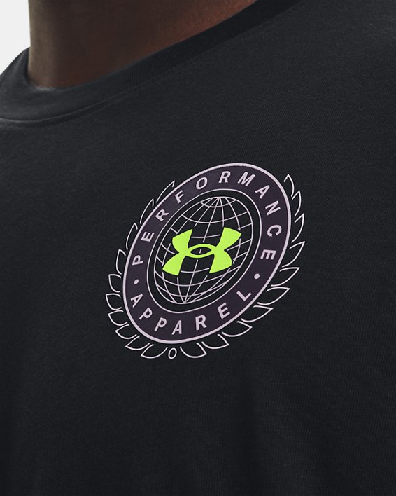 Camiseta de manga corta UA Alma Mater Crest para hombre, Black, pdpMainDesktop image number 3
